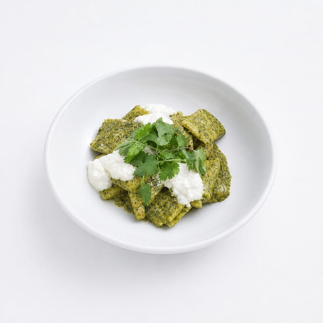 RIGATONCINI AL PESTO E POLLO.